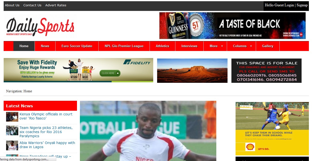 A sports news publishing website project for Daily Sports Nigeria