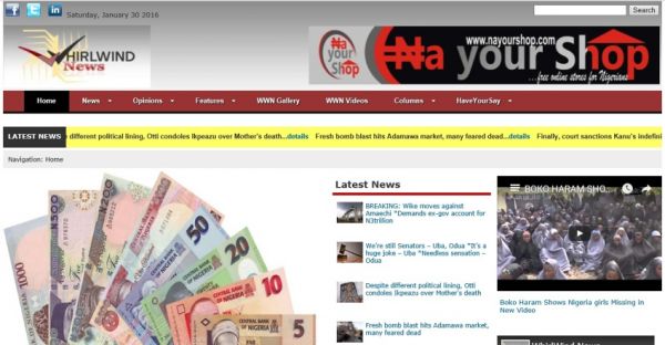 Online news website for WhirlWindNews